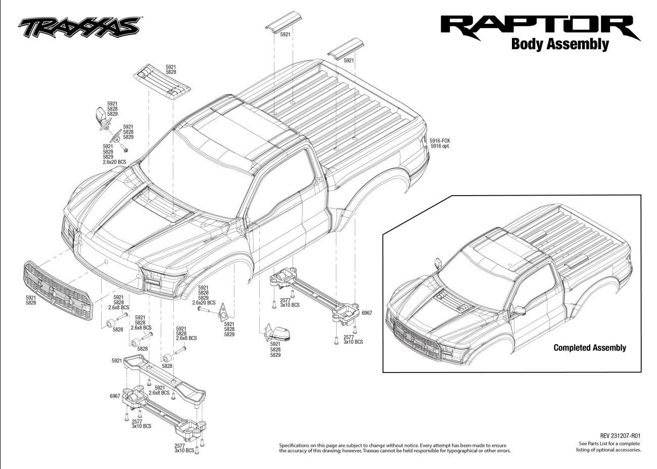 Ford F-150 Raptor (58094-8) Body Assembly Exploded View