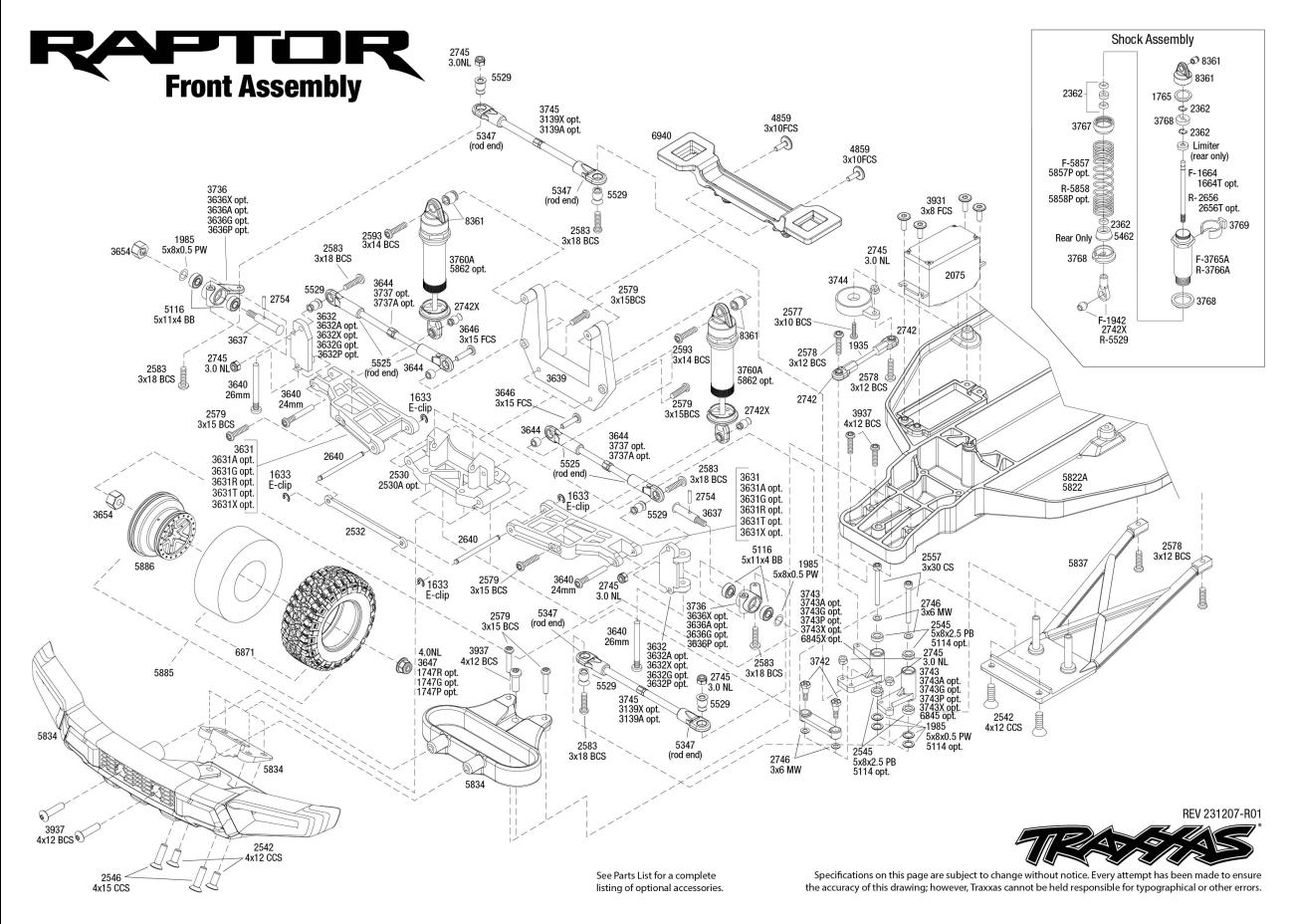 Ford F-150 Raptor (58094-8) Front Assembly Exploded View