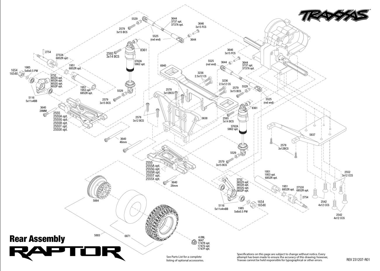 Ford F-150 Raptor (58094-8) Rear Assembly Exploded View