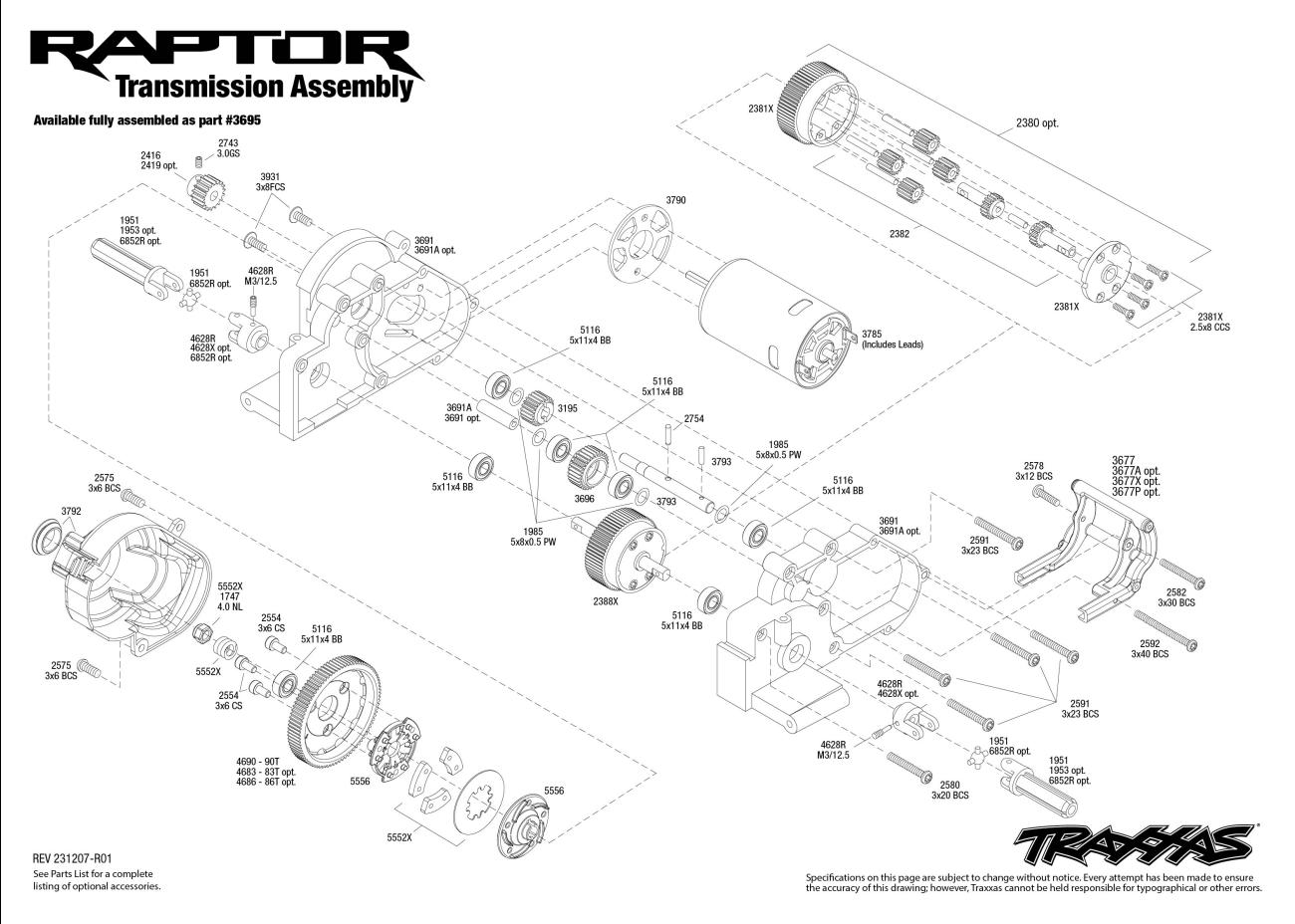 Ford F-150 Raptor (58094-8) Transmission Assembly Exploded View