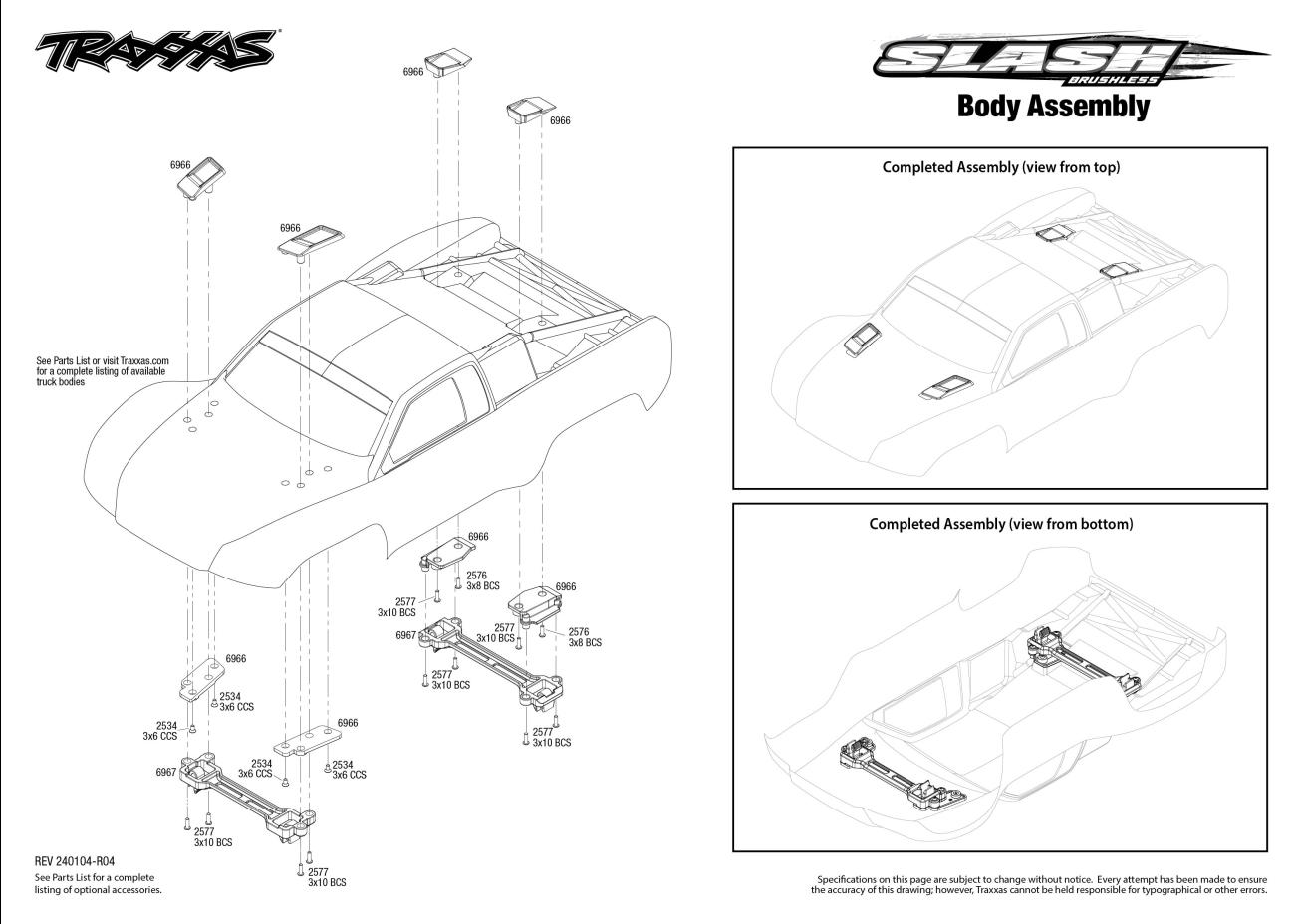Slash (58134-4) Body Assembly Exploded View