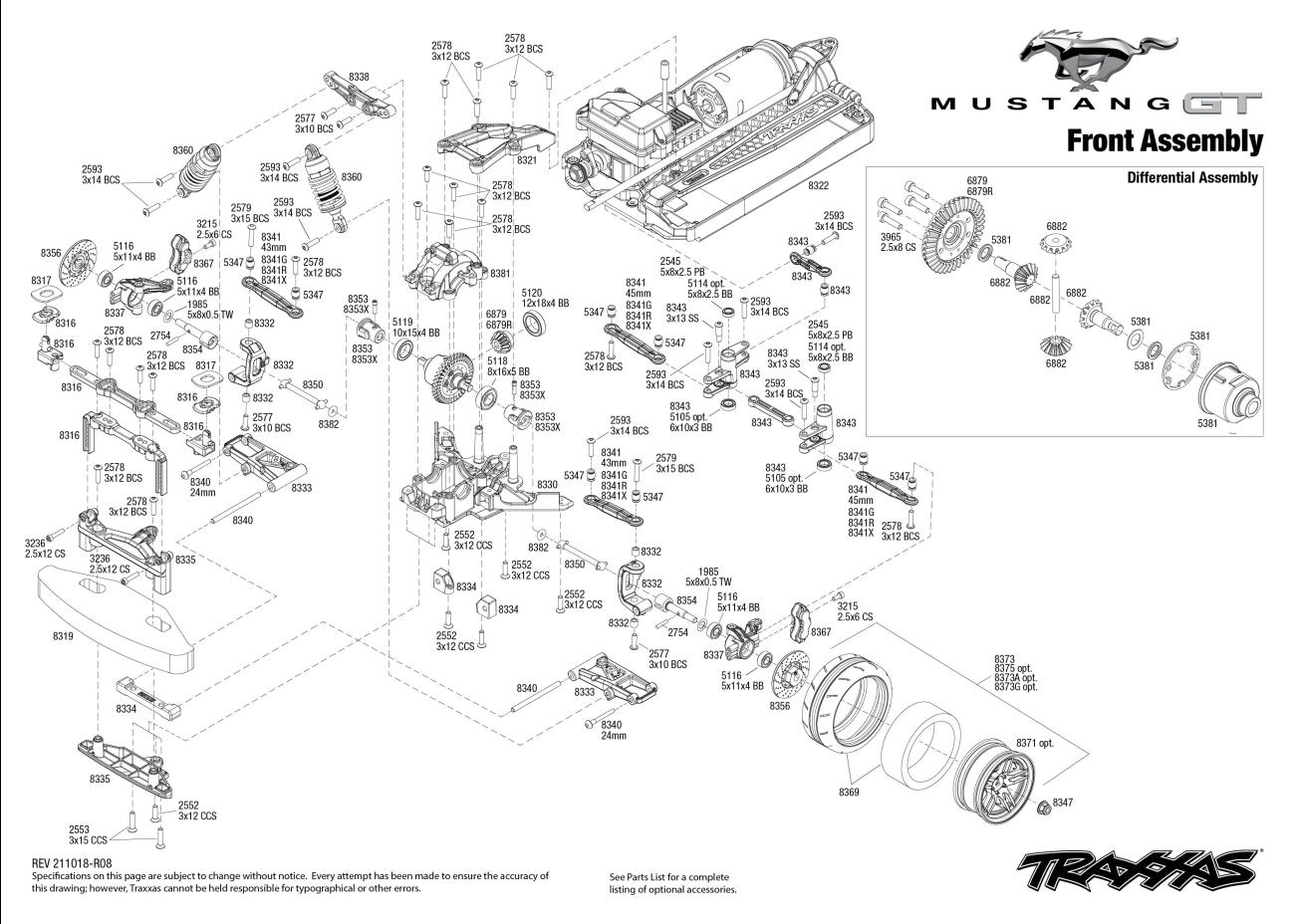 Ford Mustang (83044-4) Front Assembly Exploded View