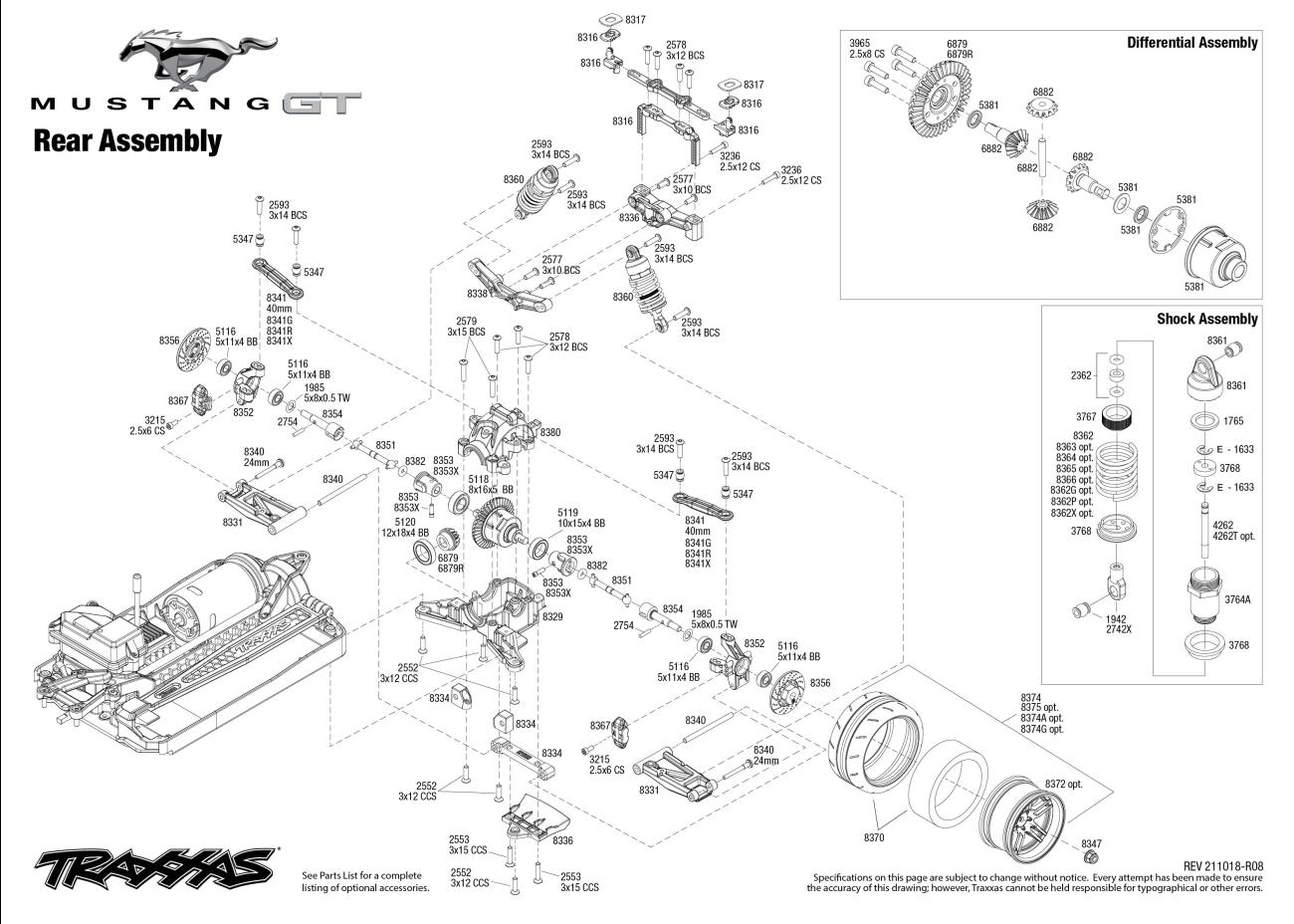 Ford Mustang (83044-4) Rear Assembly Exploded View