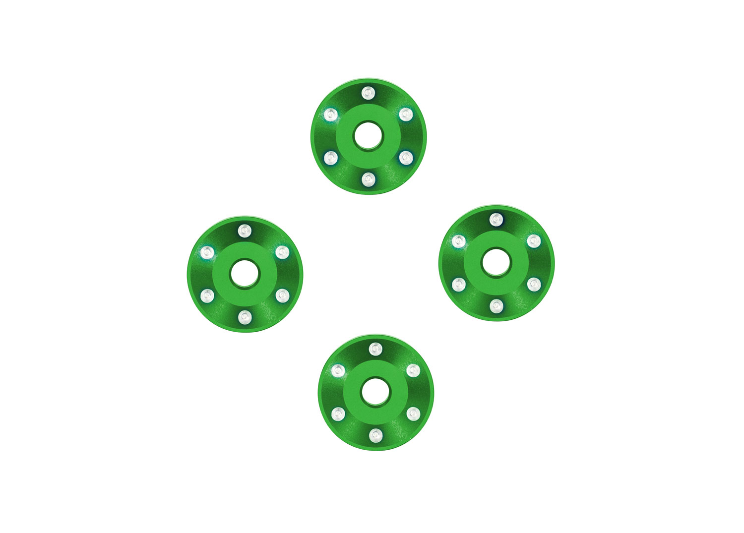 Green Aluminum Wheel Washers (4)