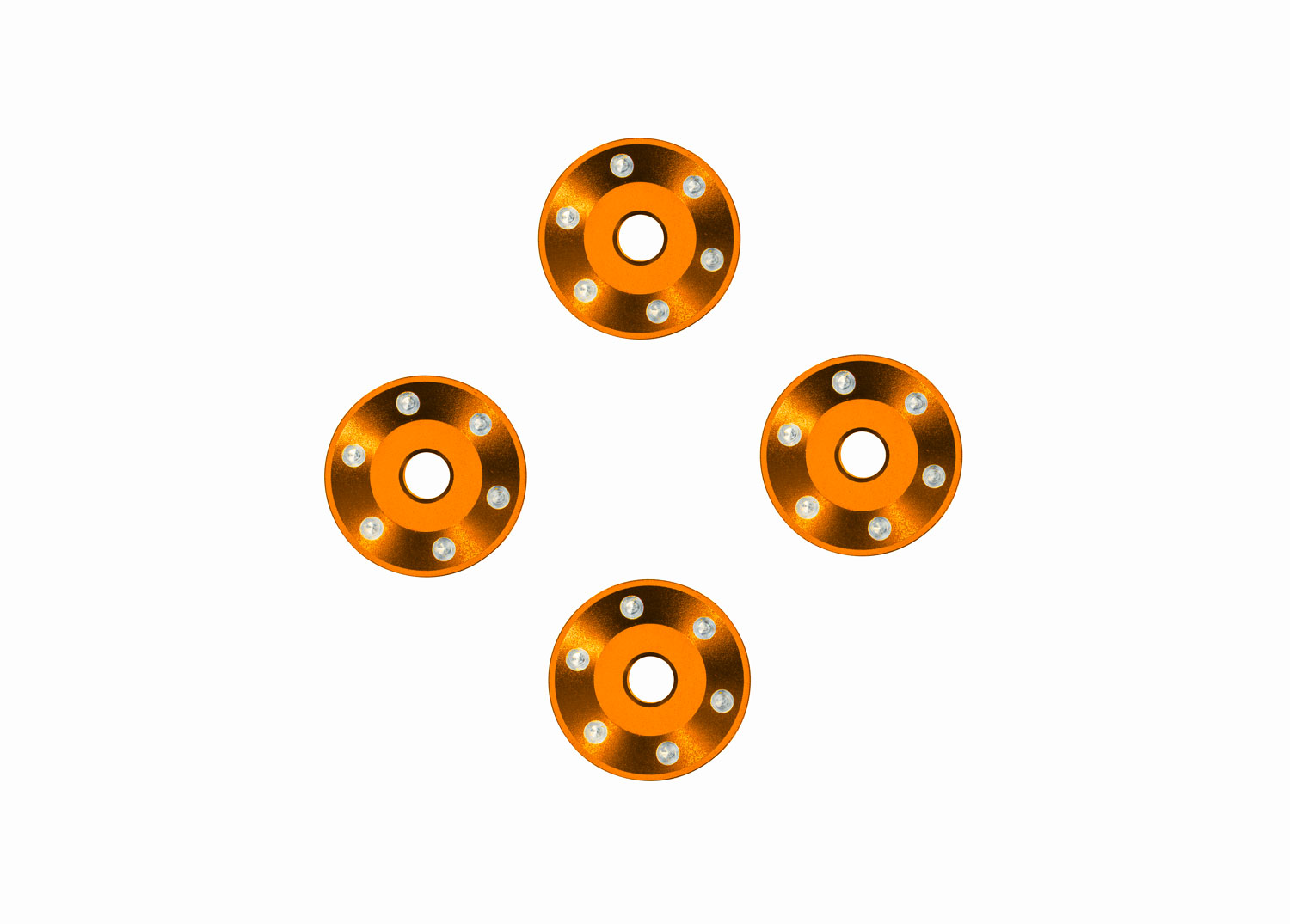 Orange Aluminum Wheel Washers (4)
