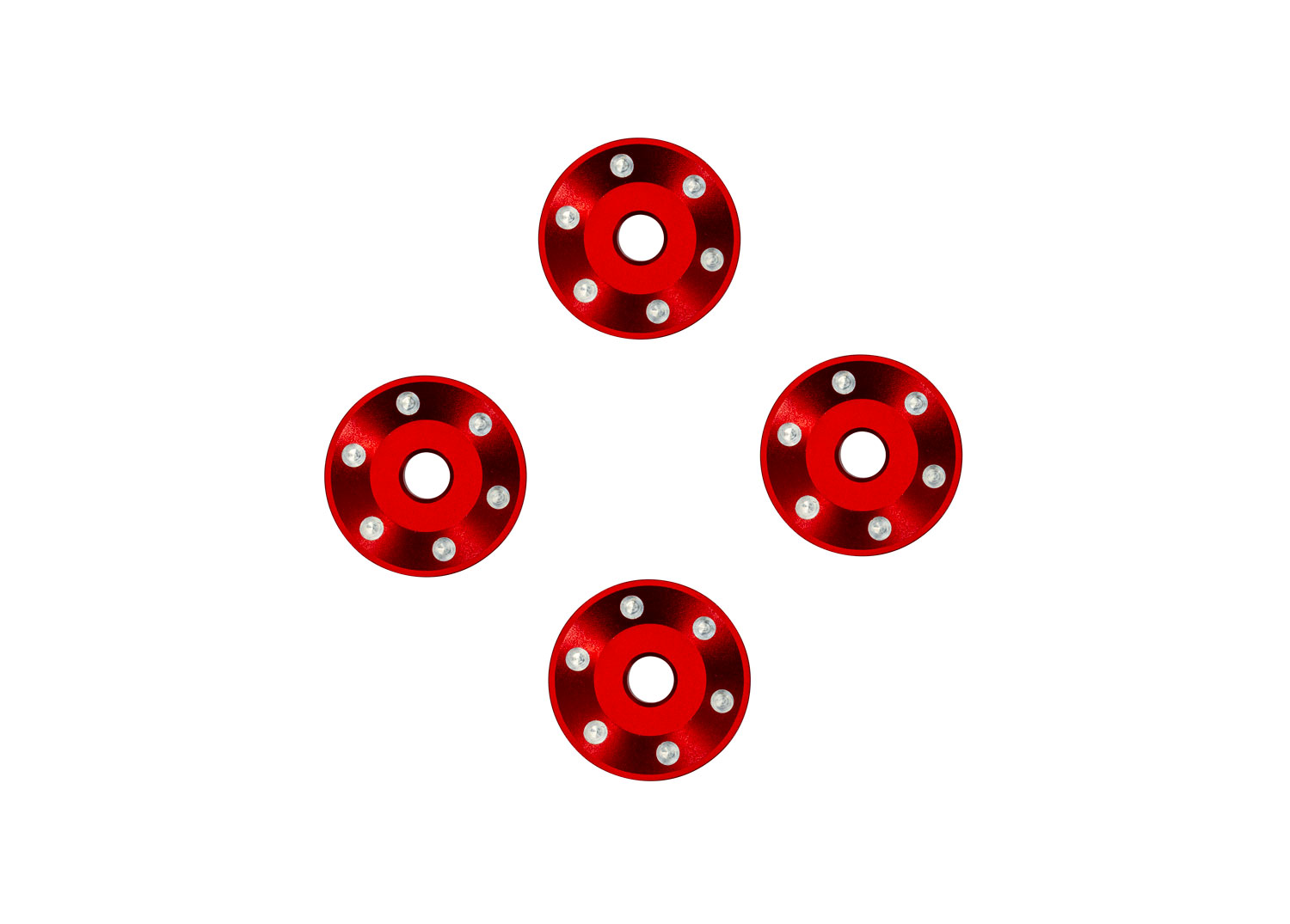 Red Aluminum Wheel Washers (4)