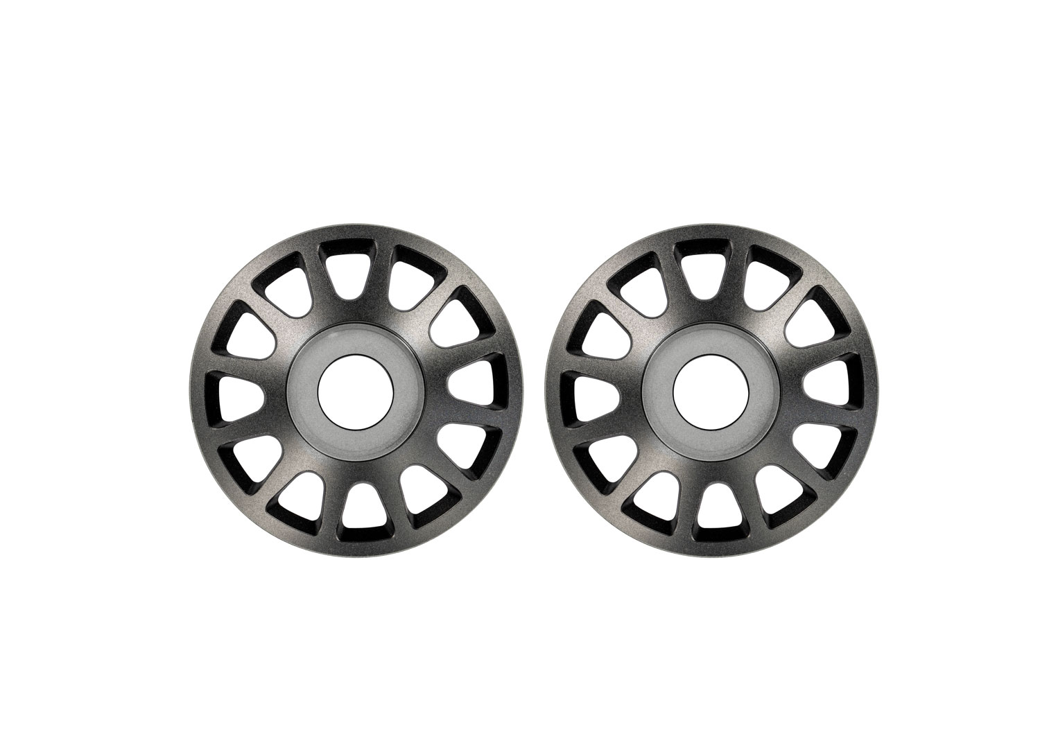 Pro Scale Gray Aluminum Wheel Centers (2)