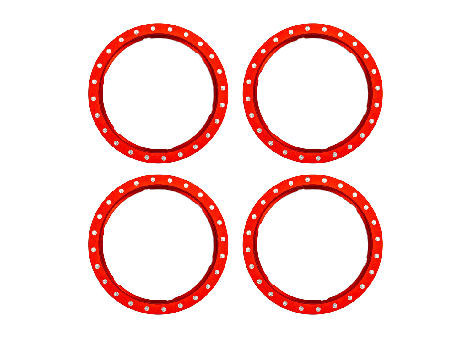 Pro Scale Red Aluminum Beadlock Rings (4)