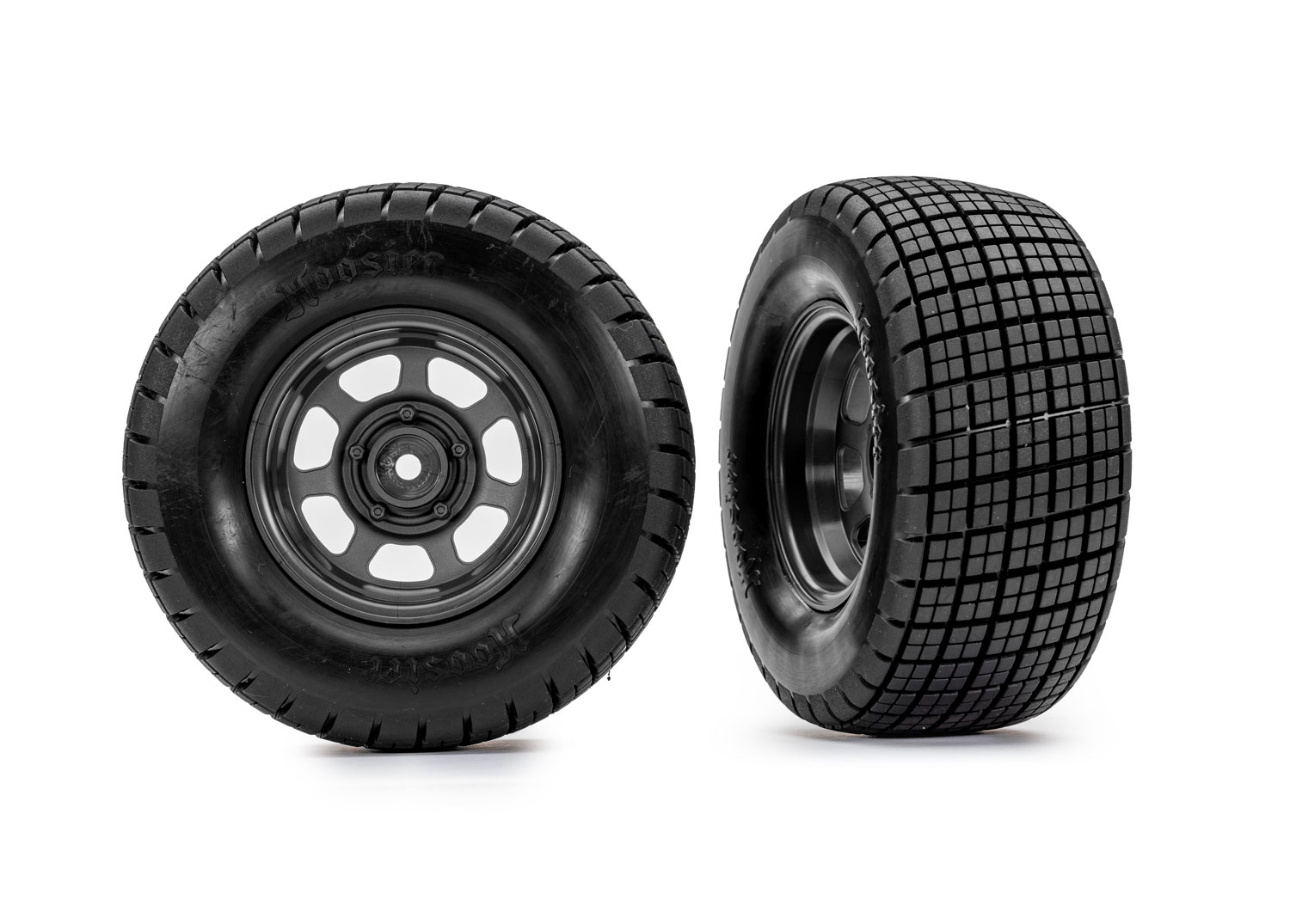 Dirt Oval Gray Front Wheels w/ Hoosier Tires (2)