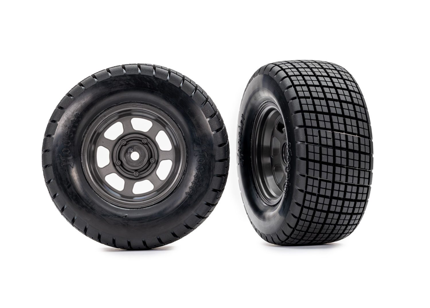 Dirt Oval Gray Rear Wheels w/ Hoosier Tires (2)