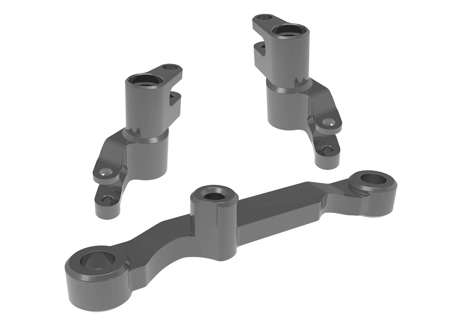 Gray Aluminum Bellcrank Assembly with Drag Link