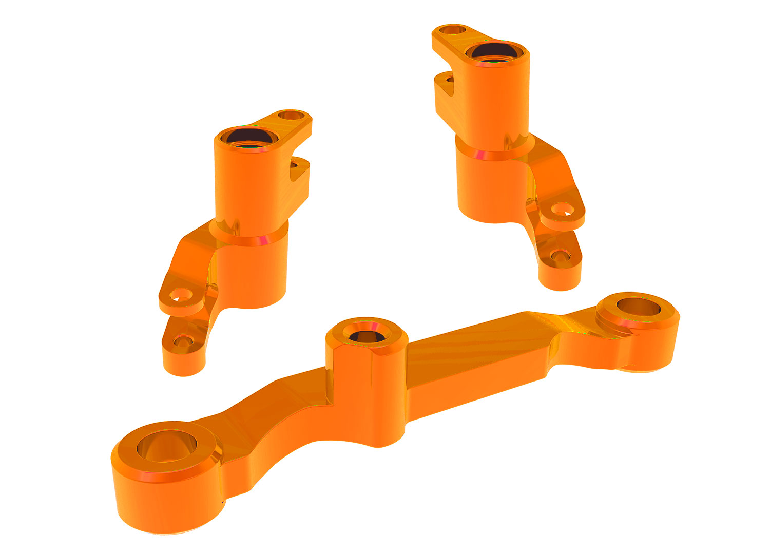 Orange Aluminum Bellcrank Assembly with Drag Link