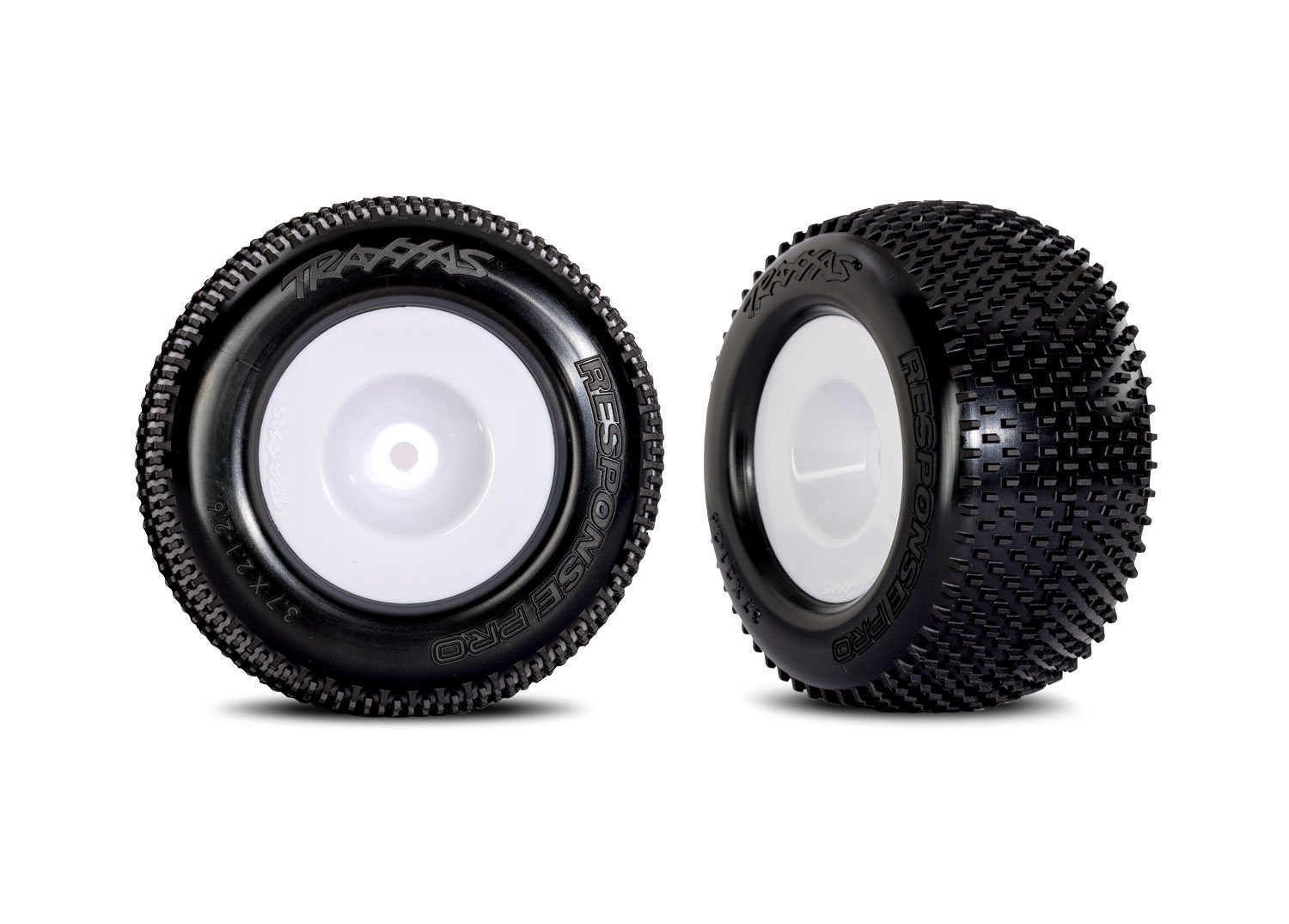 White Dished Wheels w/ Response Pro Tires (2)