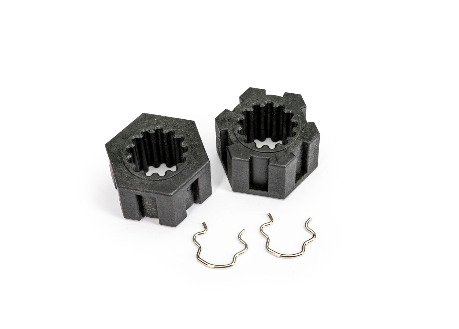 Front Pro Scale Sand Car Hex Hubs & Clips (2)
