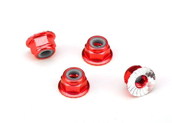 4 mm Red Aluminum Lock Nuts (4) 4 mm Red Aluminum Lock Nuts (4)
