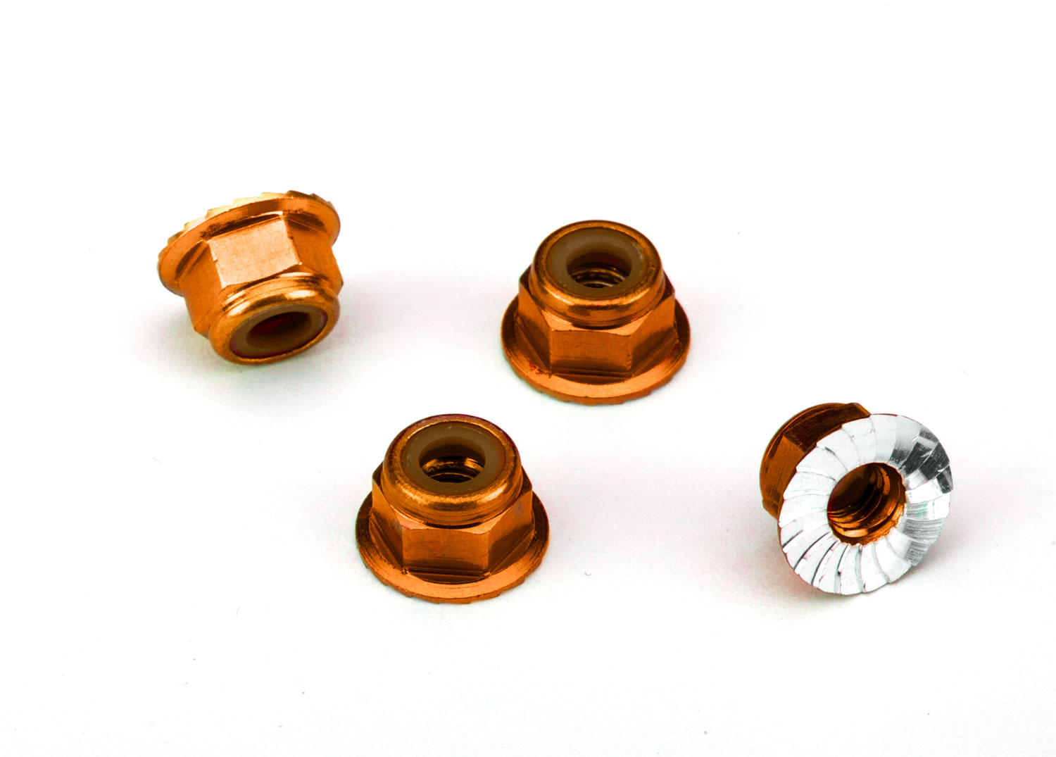 4 mm Orange Aluminum Lock Nuts (4) 4 mm Orange Aluminum Lock Nuts (4)