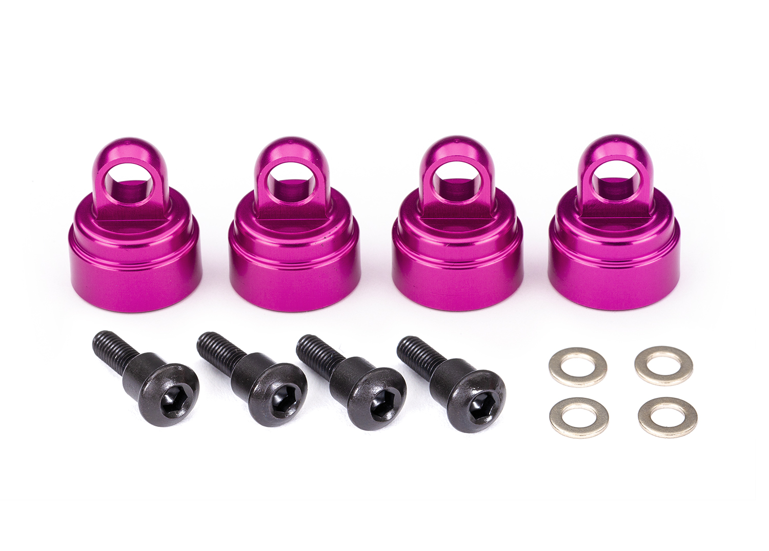 Pink Aluminum Shock Caps (4) Pink Aluminum Shock Caps (4)
