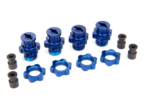 Blue Aluminum 17 mm Splined Wheel Hub Adapters (4)