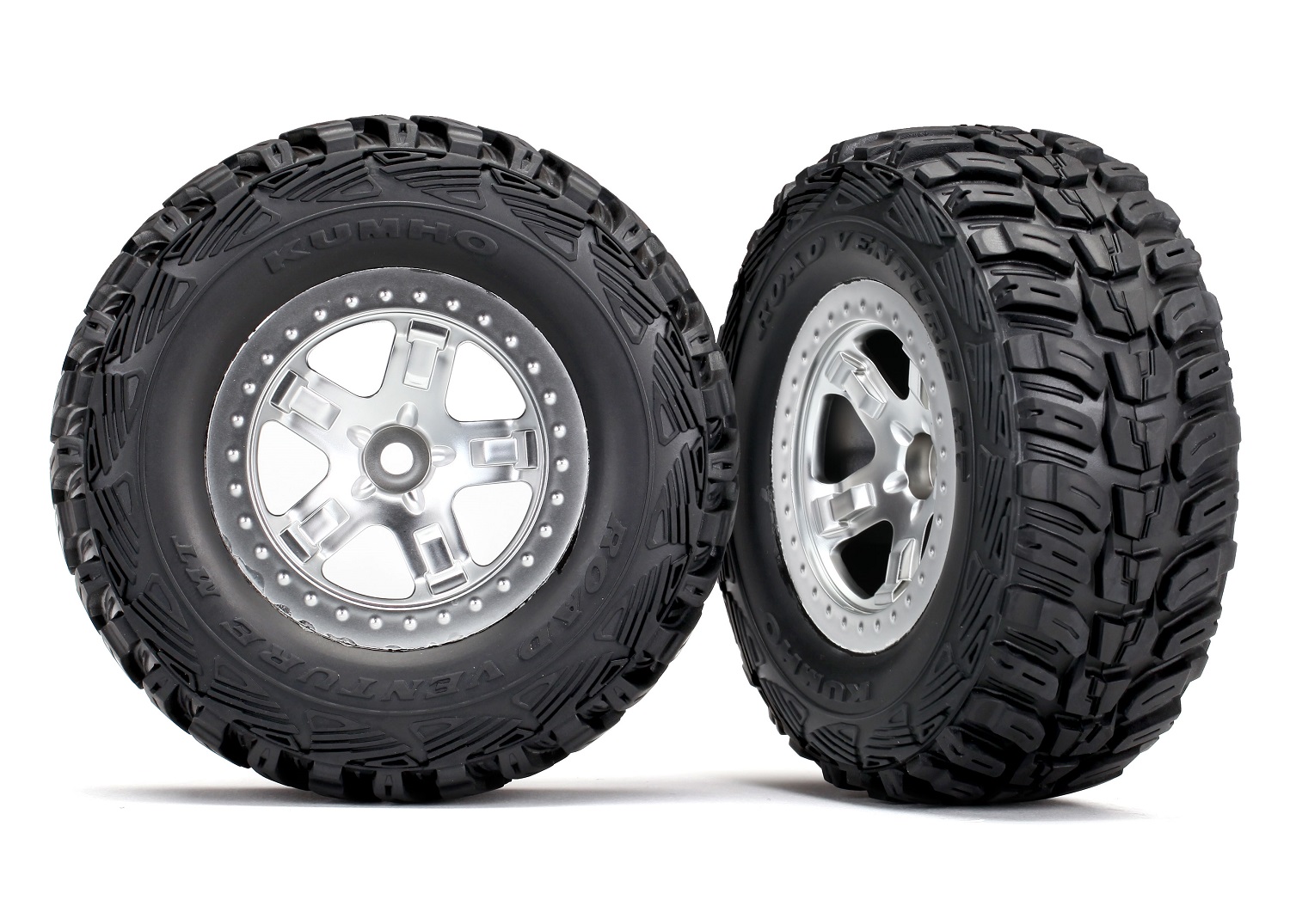 SCT Satin Chrome & Black Wheels & Kumho Tires (2)
