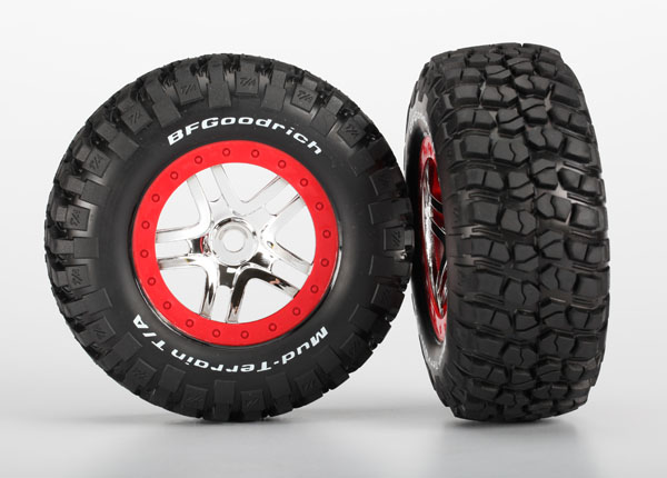 Split-Spoke Chrome & Red Wheels & BFG Tires (2)