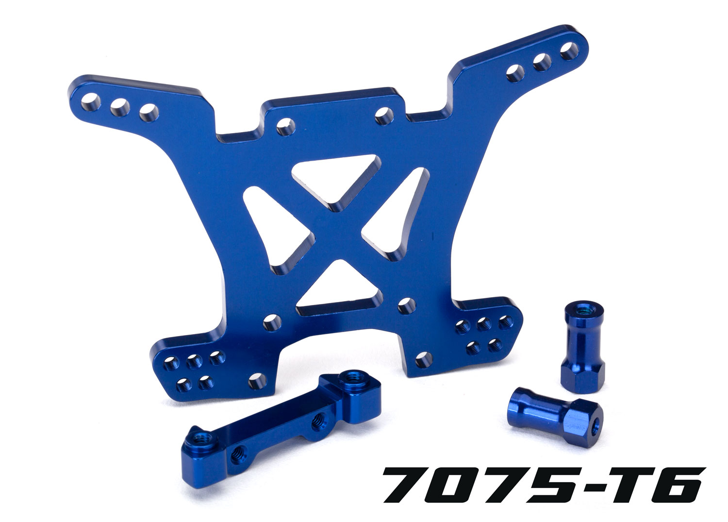 Blue Aluminum Rear Shock Tower & Hardware Blue Aluminum Rear Shock Tower & Hardware