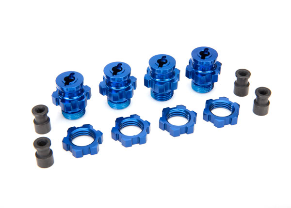 Blue Aluminum 17 mm Splined Wheel Hub Adapters (4)
