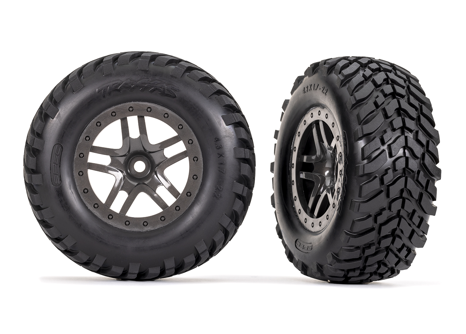 Gray Split-Spoke Wheels w/ SCT Tires (2)