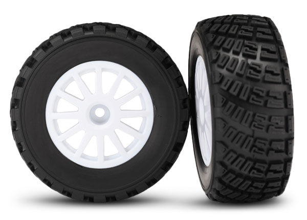 White 12-Spoke Rally Wheels w/ S1 Rally Tires (2)