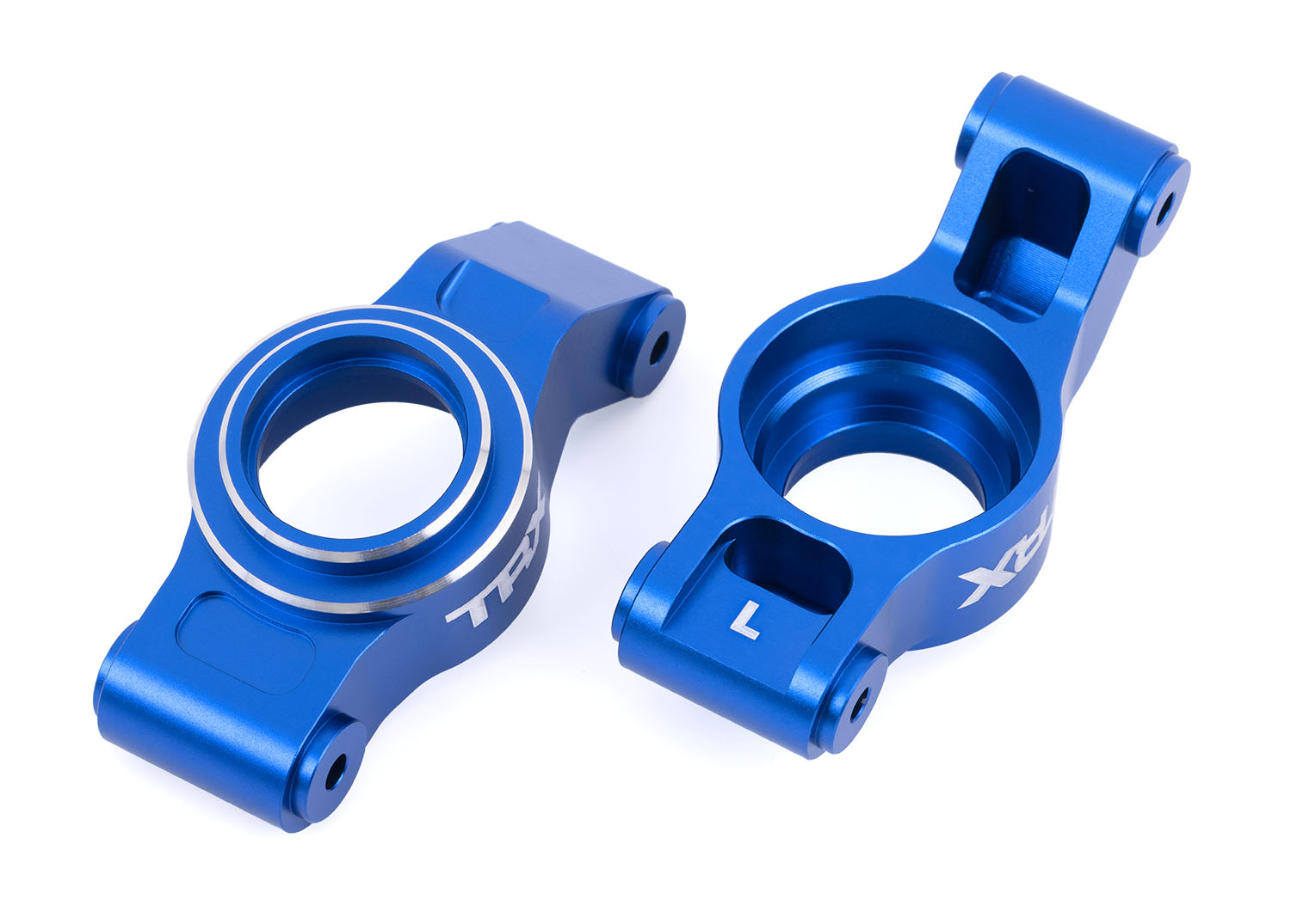 X-Series Blue Aluminum Rear Stub Axle Carriers (L&R)