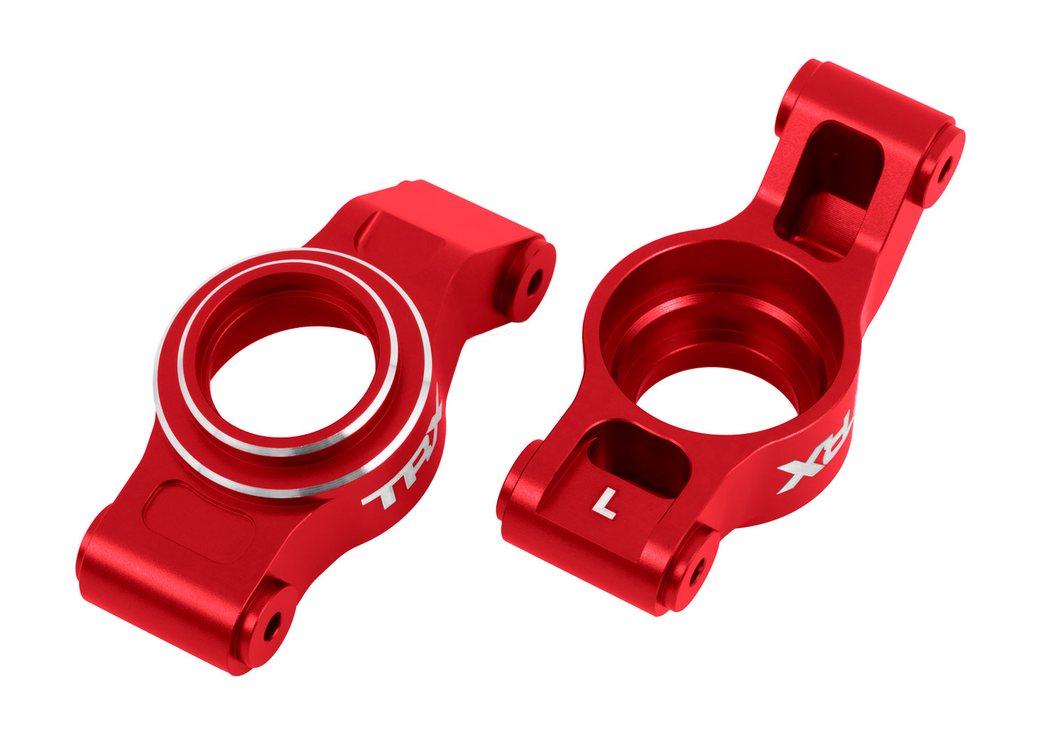 X-Series Red Aluminum Rear Stub Axle Carriers (L&R)