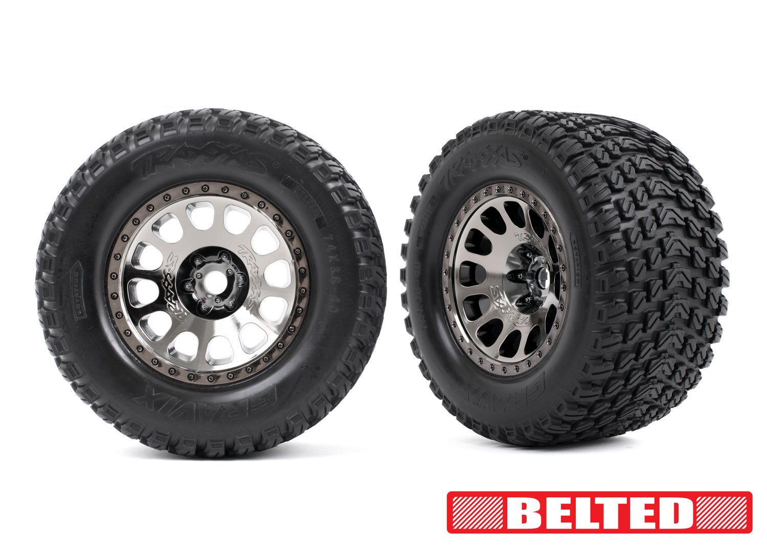 XRT Black Wheels w/ Belted Gravix Race Tires (L&R)