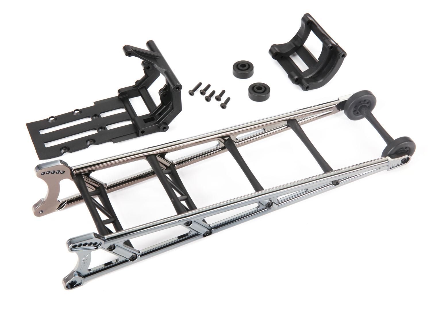 Black Chrome Extended Wheelie Bar and Mount