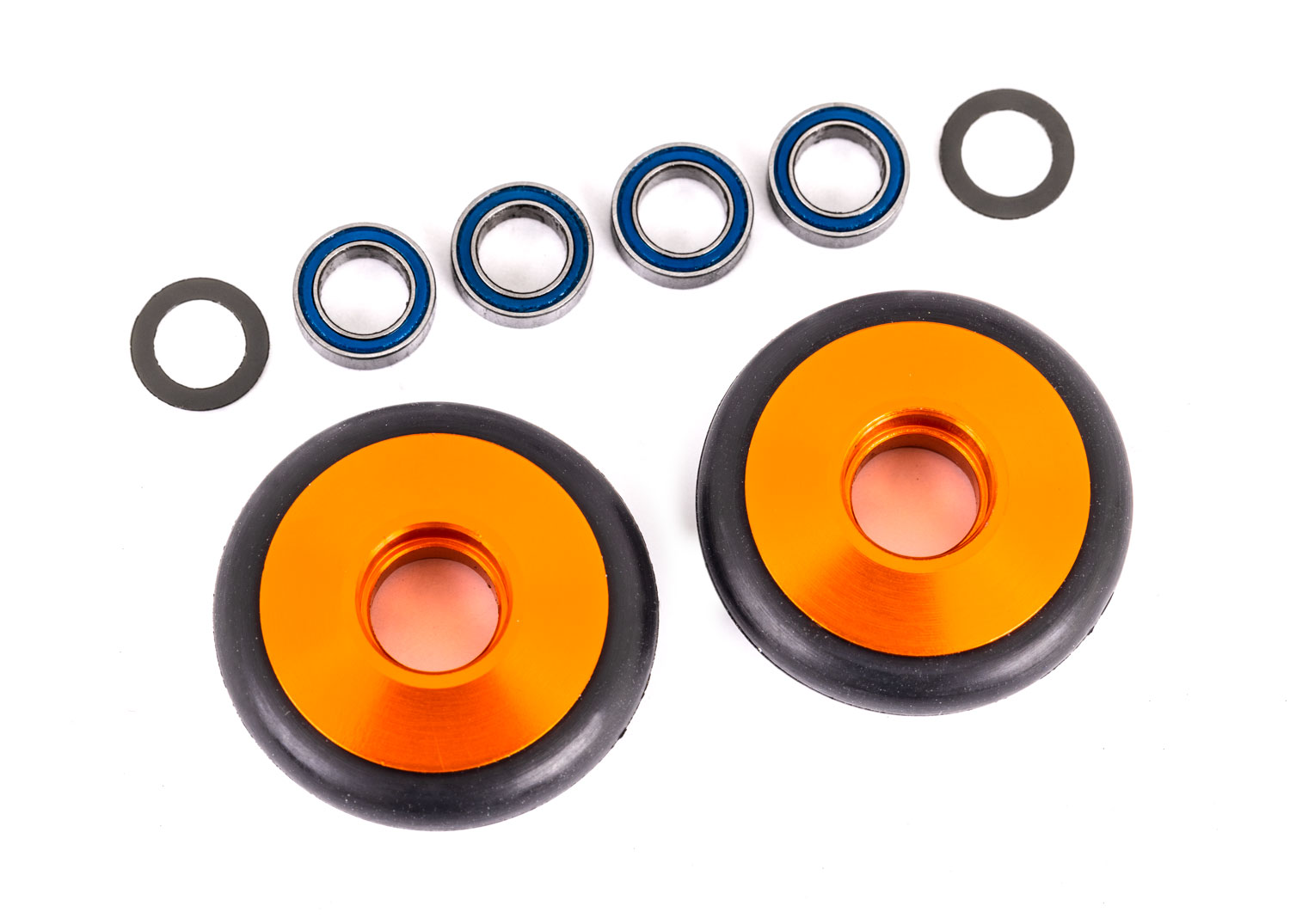 Orange Aluminum Wheelie Bar Wheels & Bearings Orange Aluminum Wheelie Bar Wheels & Bearings
