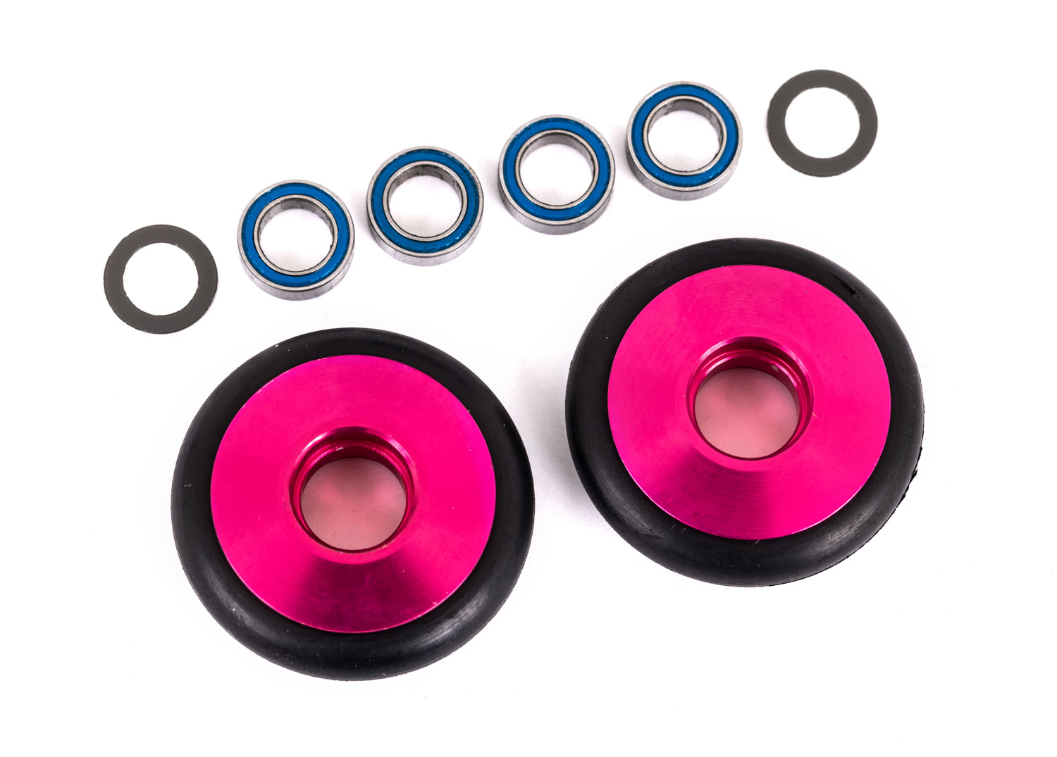 Pink Aluminum Wheelie Bar Wheels & Bearings