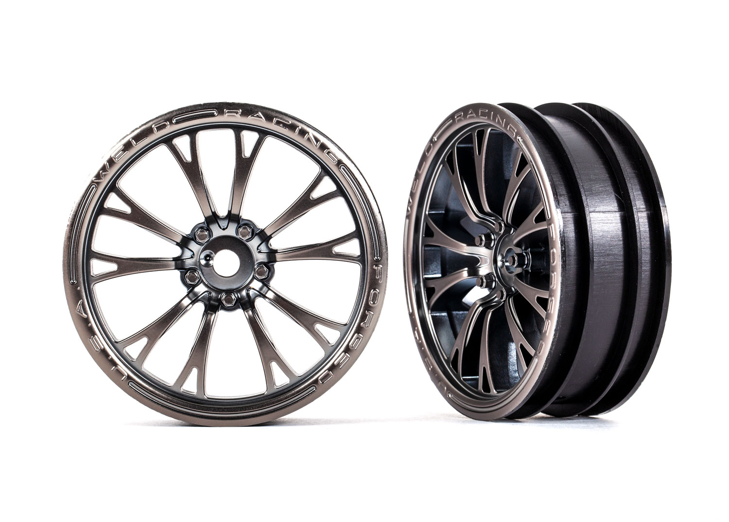 Weld Satin Black Chrome Front Wheels (2) Weld Satin Black Chrome Front Wheels (2)
