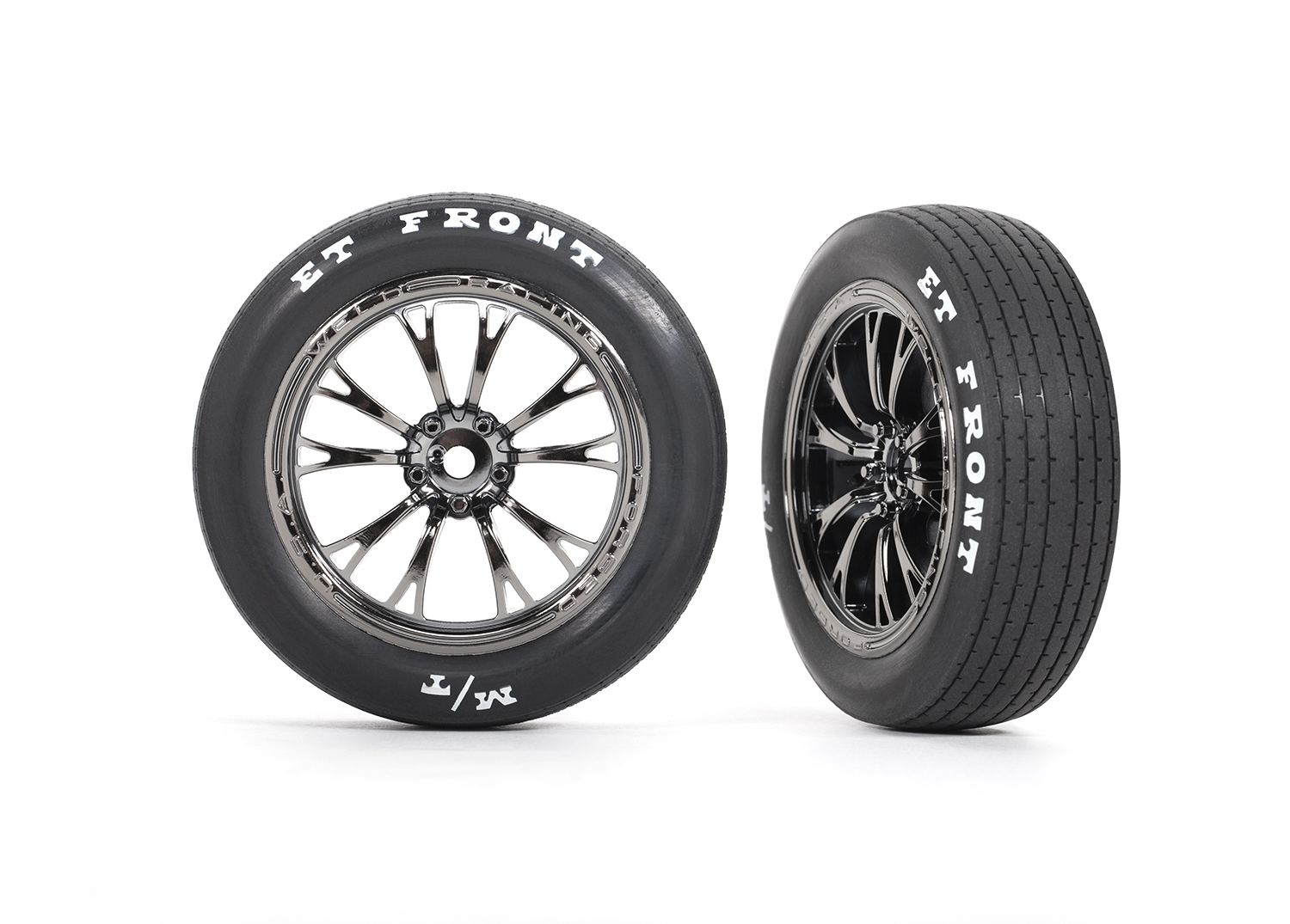 Weld Black Chrome Front Wheels & MT Tires (2) Weld Black Chrome Front Wheels & MT Tires (2)