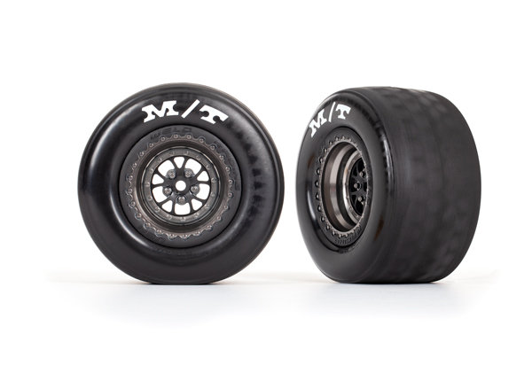 Weld Satin Black Chrome Rear Wheels & MT Tires (2) Weld Satin Black Chrome Rear Wheels & MT Tires (2)