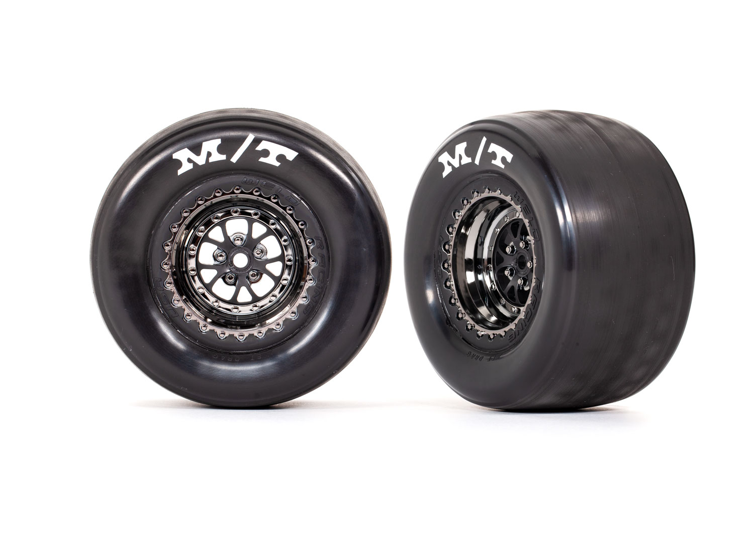 Weld Black Chrome Rear Wheels & MT Tires (2) Weld Black Chrome Rear Wheels & MT Tires (2)