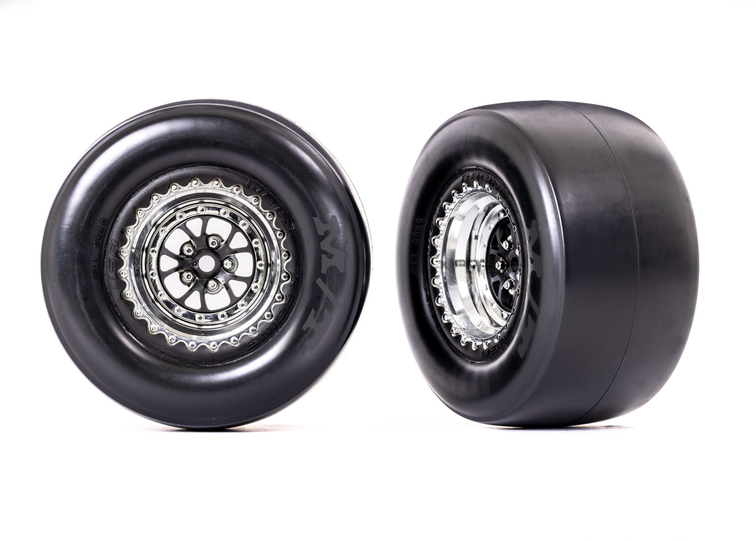 Weld Black Rear Wheels & Smoke MT Tires (2) Weld Black Rear Wheels & Smoke MT Tires (2)
