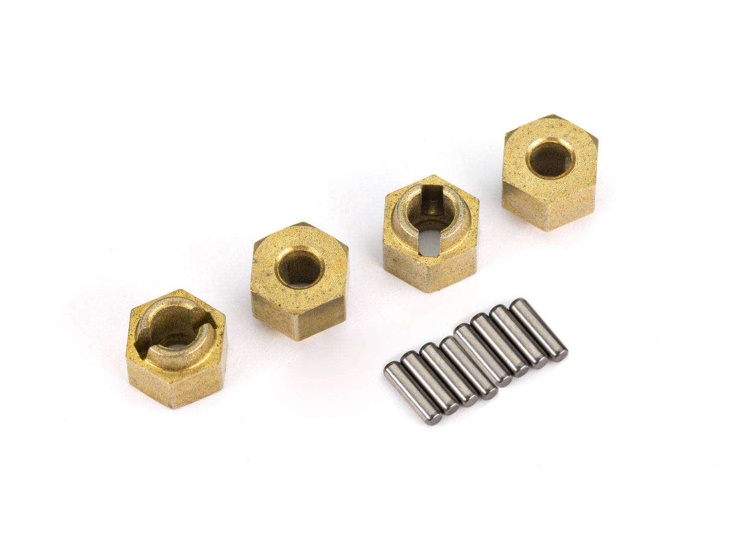 7 mm Brass Wheel Hubs (4) with Axle Pins
