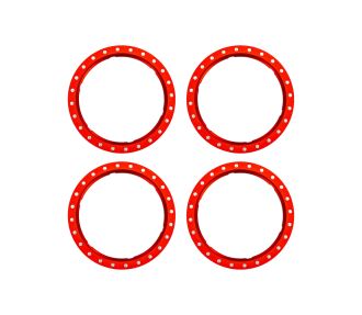Pro Scale Red Aluminum Beadlock Rings (4)