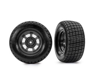 Dirt Oval Gray Front Wheels w/ Hoosier Tires (2)