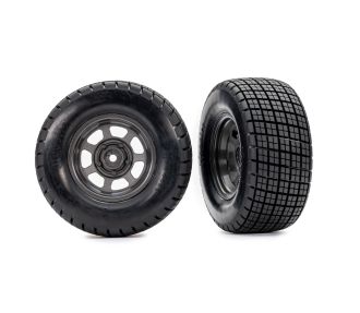 Dirt Oval Gray Rear Wheels w/ Hoosier Tires (2)