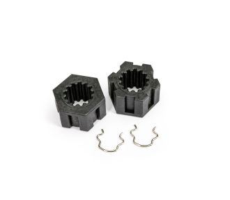 Front Pro Scale Sand Car Hex Hubs & Clips (2)