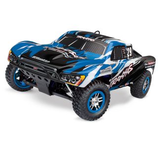 Traxxas Slayer Pro 4X4 (59076-3) three-quarter view (blue)