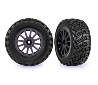 Gray 12-Spoke Rally Wheels w/ Rally Tires (2)