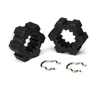 24 mm Splined Hex Wheel Hubs with Clips (2)