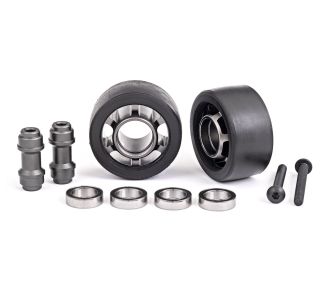 Gray Aluminum Wheelie Bar Wheels w/ Hardware (2)