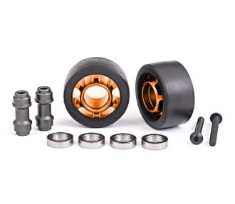 Orange Aluminum Wheelie Bar Wheels w/ Hardware (2)