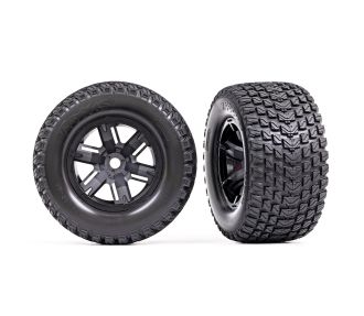 X-Maxx Black Wheels w/ Gravix Race Tires (L&R)